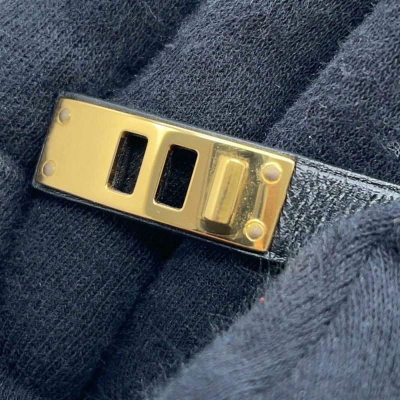 エルメス ブレスレット ミニドッグ クルーロン ブラック/ゴールド金具 スイフト X刻印 サイズT1 黒
