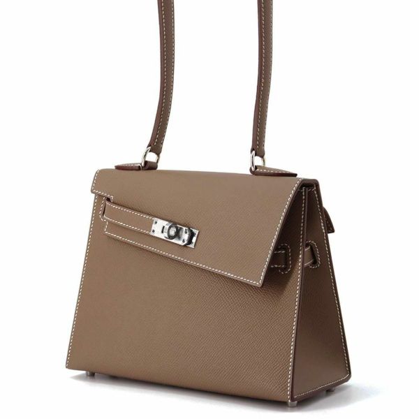 エルメス ショルダー バッグ ケリー20 無秩序 外縫い エトゥープ/シルバー金具 エプソン B刻印