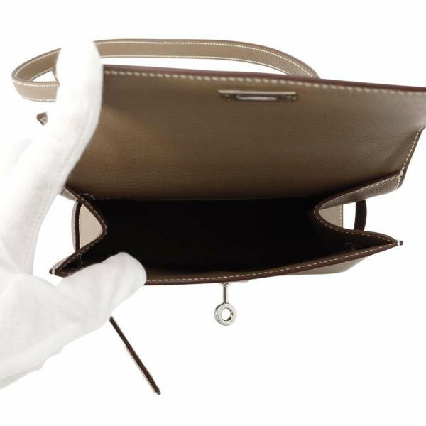 エルメス ショルダー バッグ ケリー20 無秩序 外縫い エトゥープ/シルバー金具 エプソン B刻印