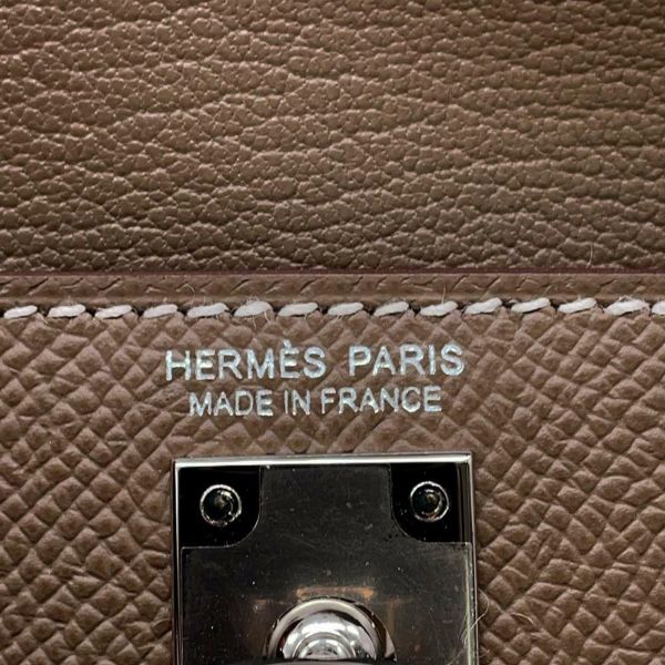 エルメス ショルダー バッグ ケリー20 無秩序 外縫い エトゥープ/シルバー金具 エプソン B刻印