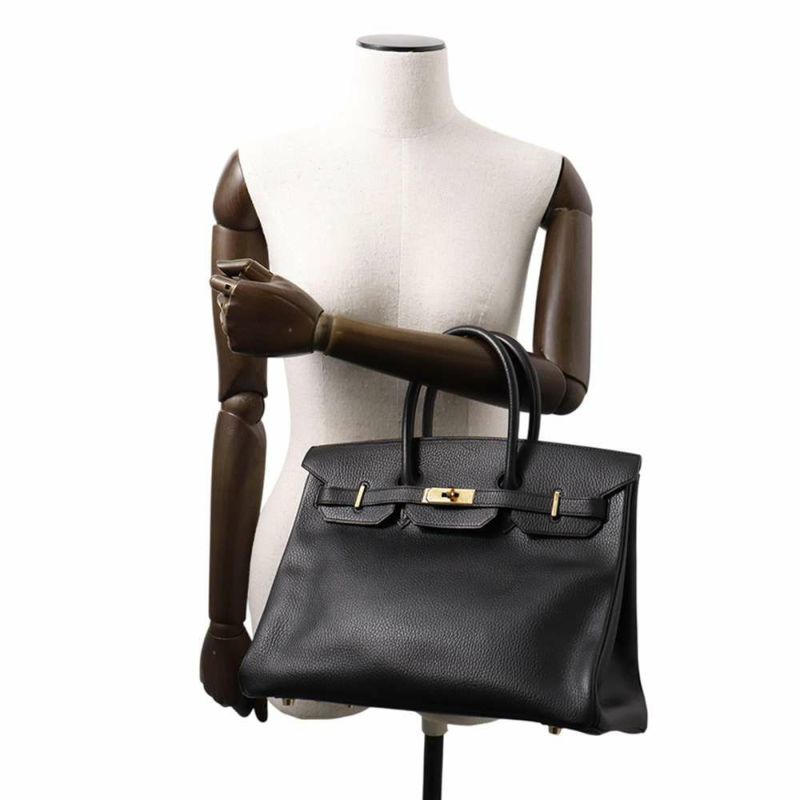 エルメス バーキン35 ブラック/ゴールド金具 アルデンヌ □B刻印 HERMES Birkin ハンドバッグ 黒