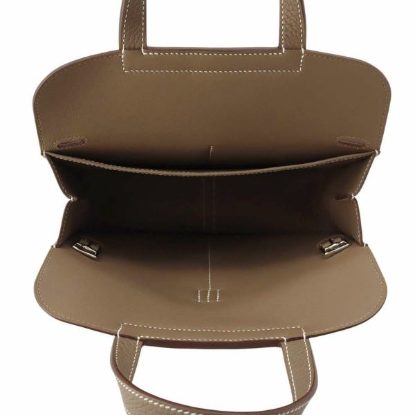 エルメス ハンドバッグ アルザン25 エトゥープ/シルバー金具 トリヨクレマンス K刻印 2wayショルダー