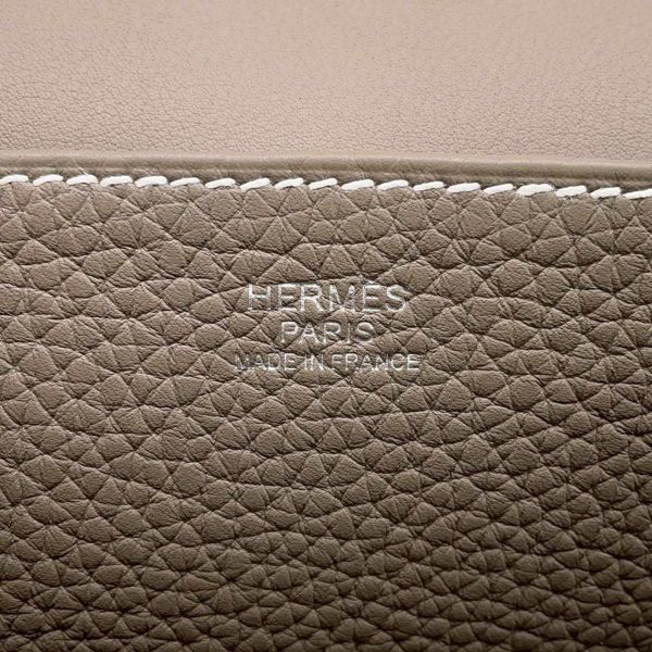 エルメス ハンドバッグ アルザン25 エトゥープ/シルバー金具 トリヨクレマンス K刻印 2wayショルダー