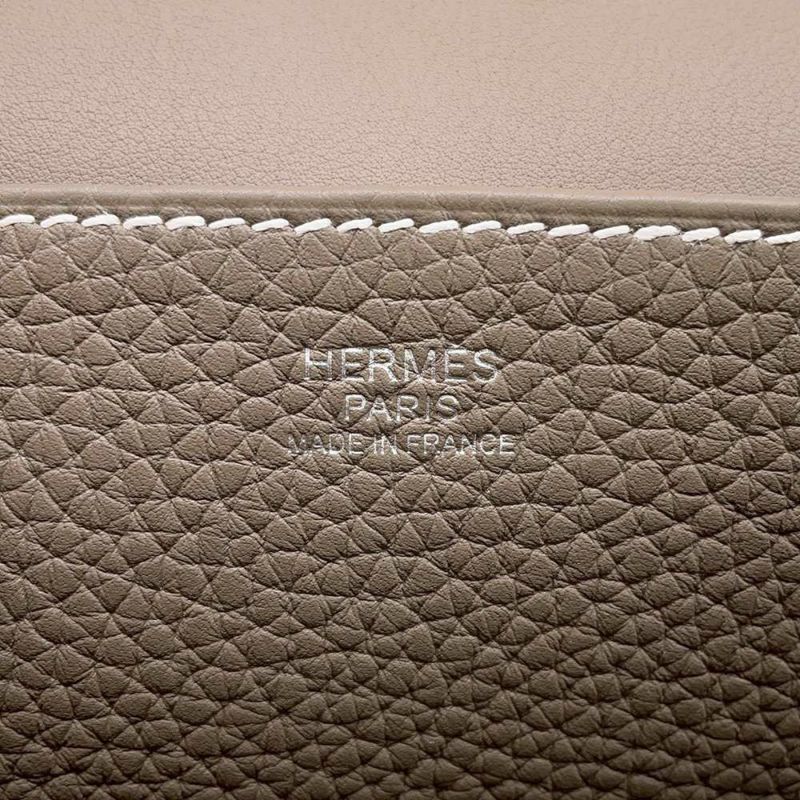 エルメス ハンドバッグ アルザン25 エトゥープ/シルバー金具 トリヨクレマンス K刻印 2wayショルダー