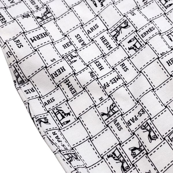 エルメス Ｔシャツ ボルデュック チェック コットン レディースサイズ36 HERMES トップス 白