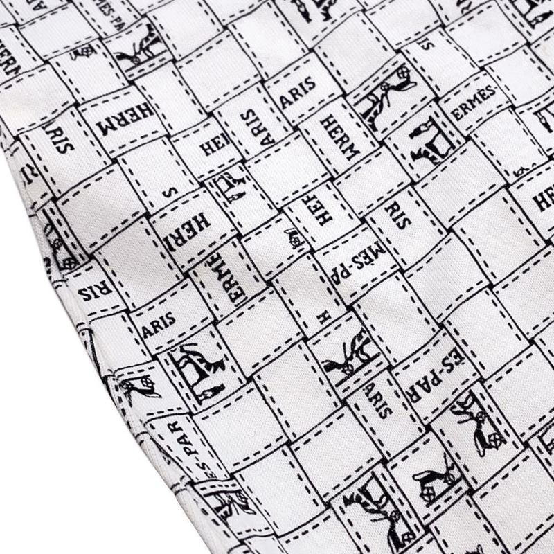 エルメス Ｔシャツ ボルデュック チェック コットン レディースサイズ36 HERMES トップス 白