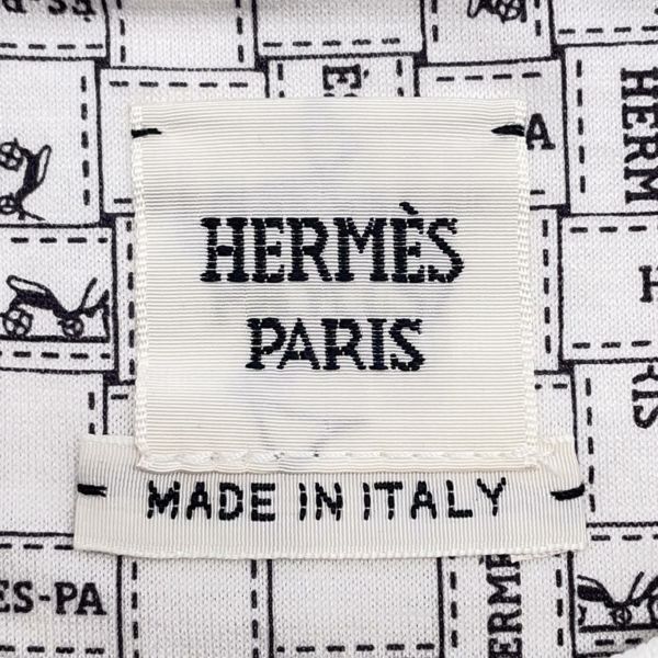エルメス Ｔシャツ ボルデュック チェック コットン レディースサイズ36 HERMES トップス 白