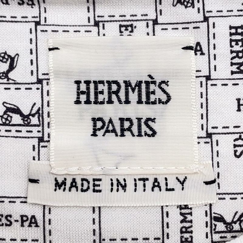 エルメス Ｔシャツ ボルデュック チェック コットン レディースサイズ36 HERMES トップス 白