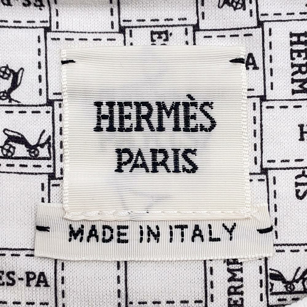 エルメス Ｔシャツ ボルデュック チェック コットン レディースサイズ36 HERMES トップス 白