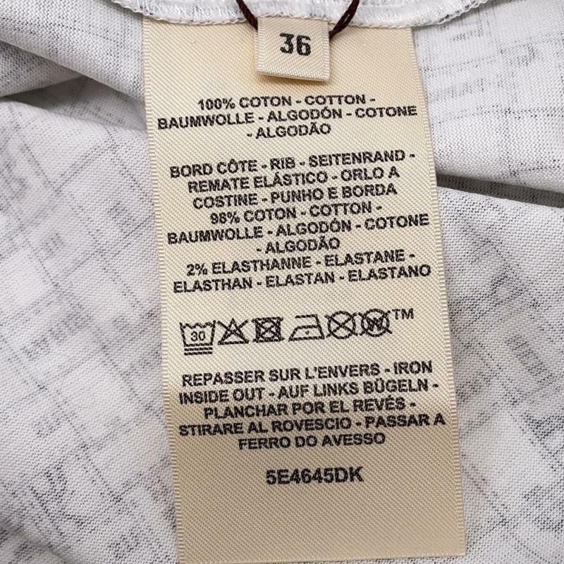 エルメス Ｔシャツ ボルデュック チェック コットン レディースサイズ36 HERMES トップス 白