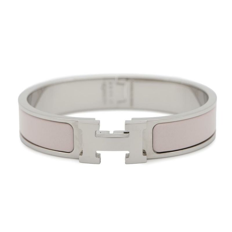 エルメス ブレスレット クリックH クリッククラックPM ローズ・カンダー/シルバー金具 HERMES アクセサリー