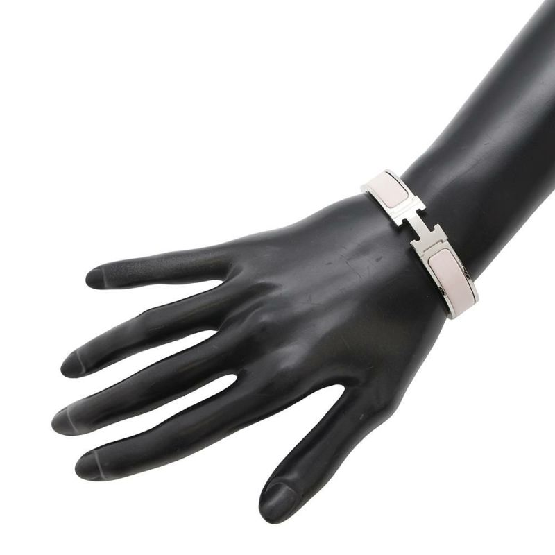 エルメス ブレスレット クリックH クリッククラックPM ローズ・カンダー/シルバー金具 HERMES アクセサリー