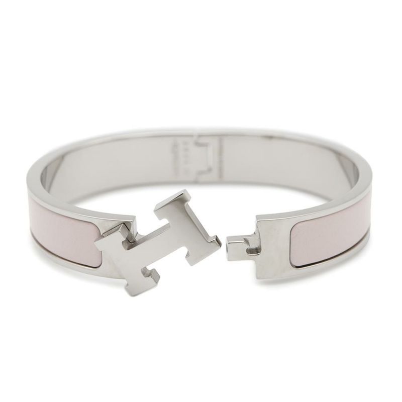 エルメス ブレスレット クリックH クリッククラックPM ローズ・カンダー/シルバー金具 HERMES アクセサリー
