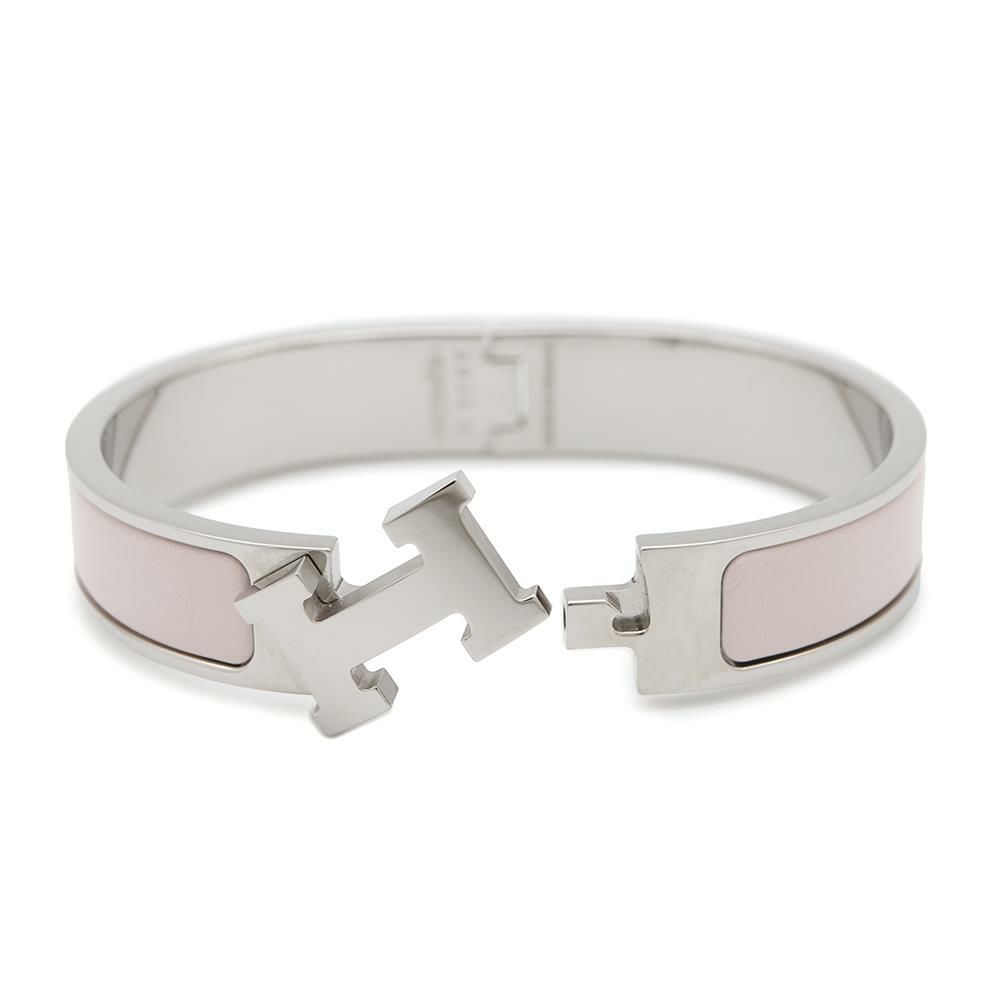 エルメス ブレスレット クリックH クリッククラックPM ローズ・カンダー/シルバー金具 HERMES アクセサリー