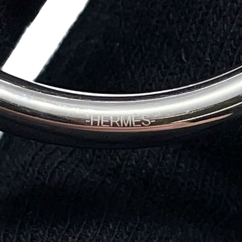 エルメス キーホルダー フェール・ア・シュヴァル Fer a Cheval オレンジ/シルバー金具 キーリング