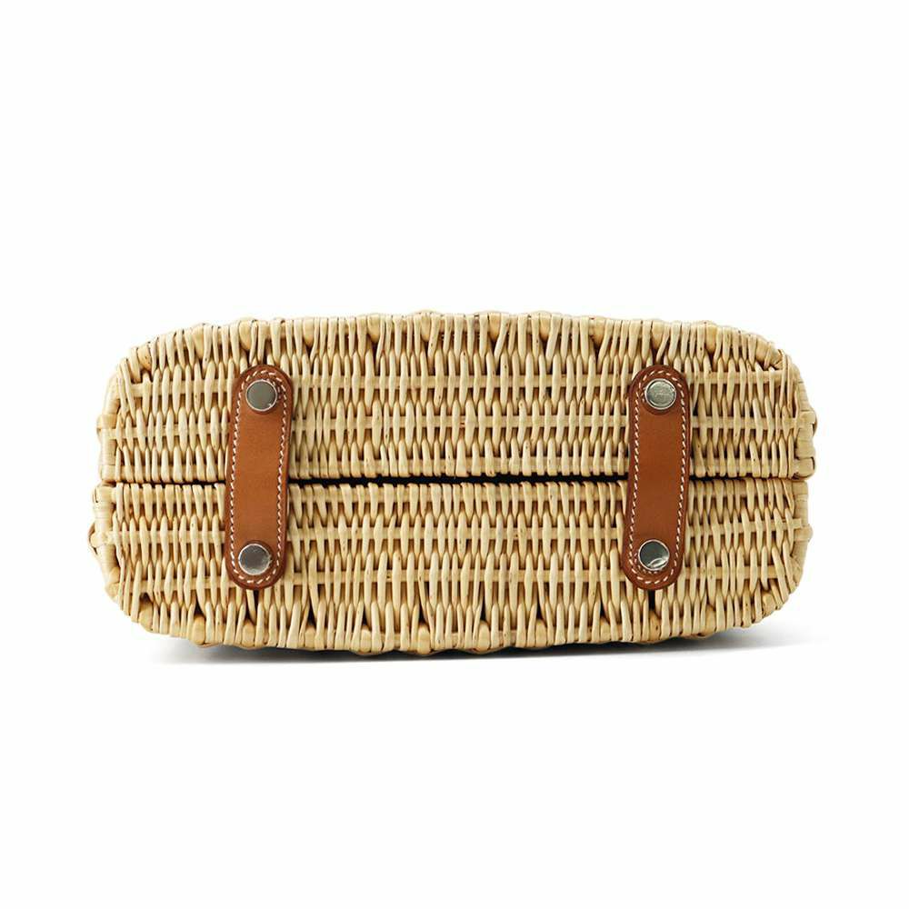 エルメス ハンドバッグ ボリート ピクニック24 ナチュラル/フォーブ/シルバー金具 ヤナギ/バレニア C刻印