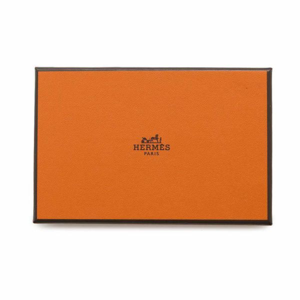 エルメス コインケース カルヴィ デュオ キャラメル/シルバー金具 シェブルミゾル W刻印 財布