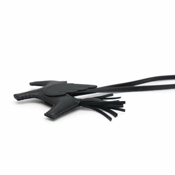 エルメス バッグチャーム ロデオPM ペガサス ブラック ラムスキン B刻印 HERMES ソーブラック