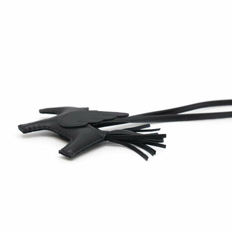 エルメス バッグチャーム ロデオPM ペガサス ブラック ラムスキン B刻印 HERMES ソーブラック