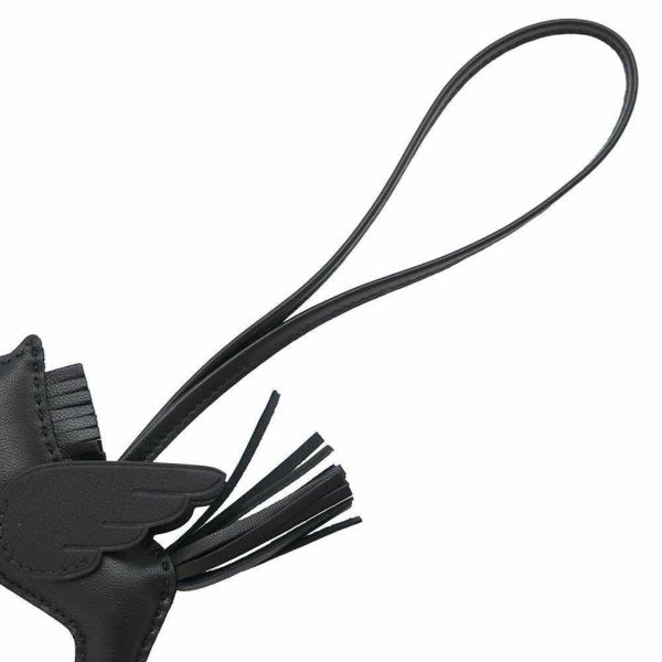 エルメス バッグチャーム ロデオPM ペガサス ブラック ラムスキン B刻印 HERMES ソーブラック