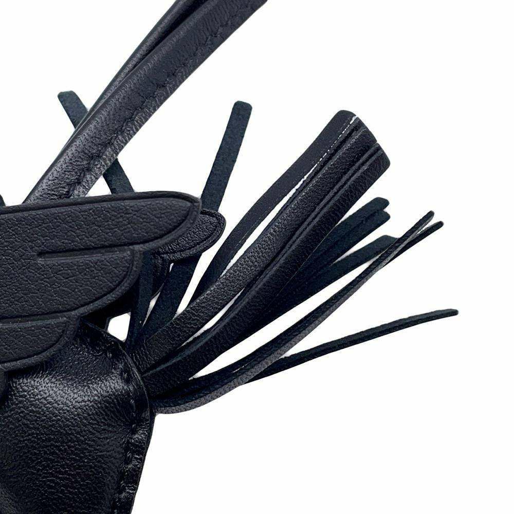 エルメス バッグチャーム ロデオPM ペガサス ブラック ラムスキン B刻印 HERMES ソーブラック