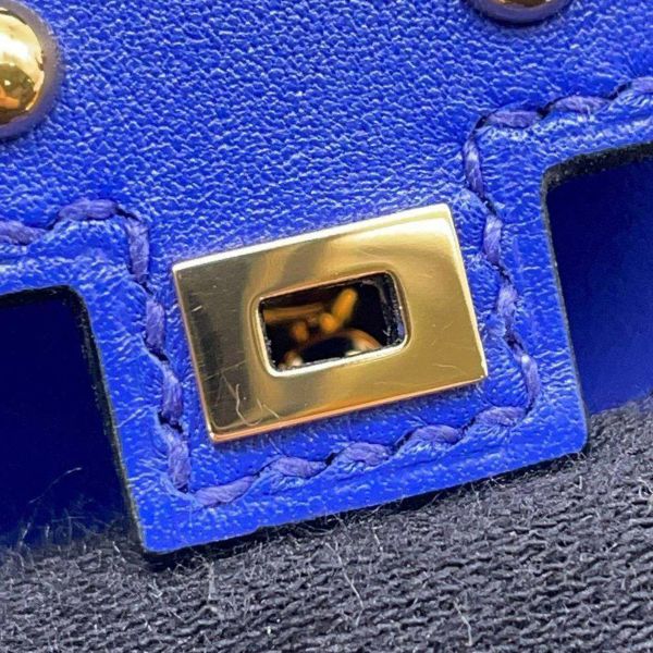 エルメス チャーム ビジュードサック ケリードール ブルーエレクトリック/フー/ヴェールヴェロン/ジョーヌナプル タデラクト U刻印