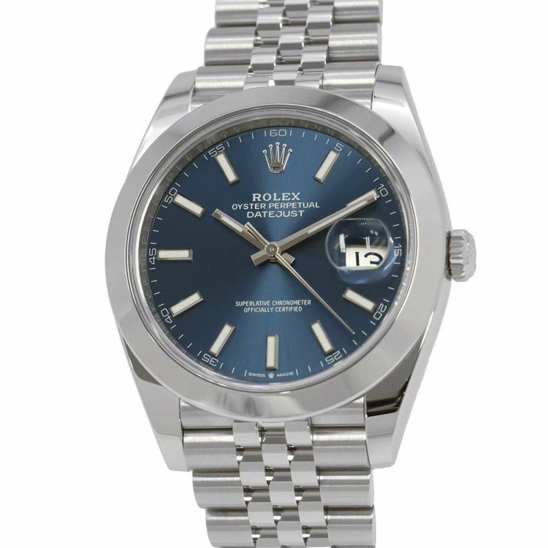 ロレックス デイトジャスト41 ランダムシリアル ルーレット 126300 ROLEX 腕時計 ブライトブルー文字盤