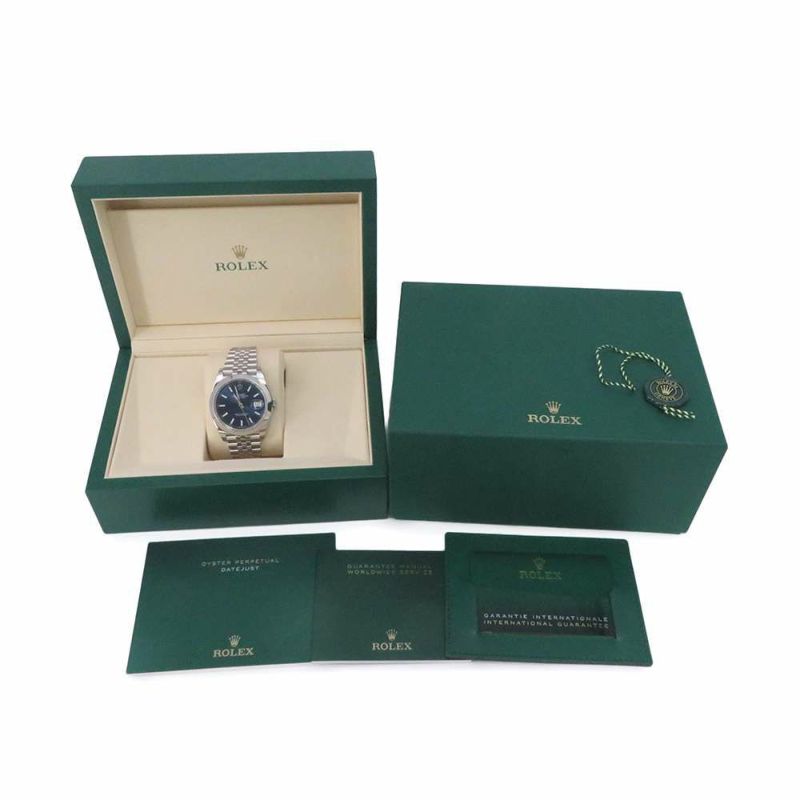 ロレックス デイトジャスト41 ランダムシリアル ルーレット 126300 ROLEX 腕時計 ブライトブルー文字盤