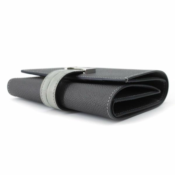 エルメス　ベアンコンパクト　エプソン/アリゲーター グラファイト　未使用 HERMES (エルメス) ベアンコンパクト タッチ 財布 折財布 グリ