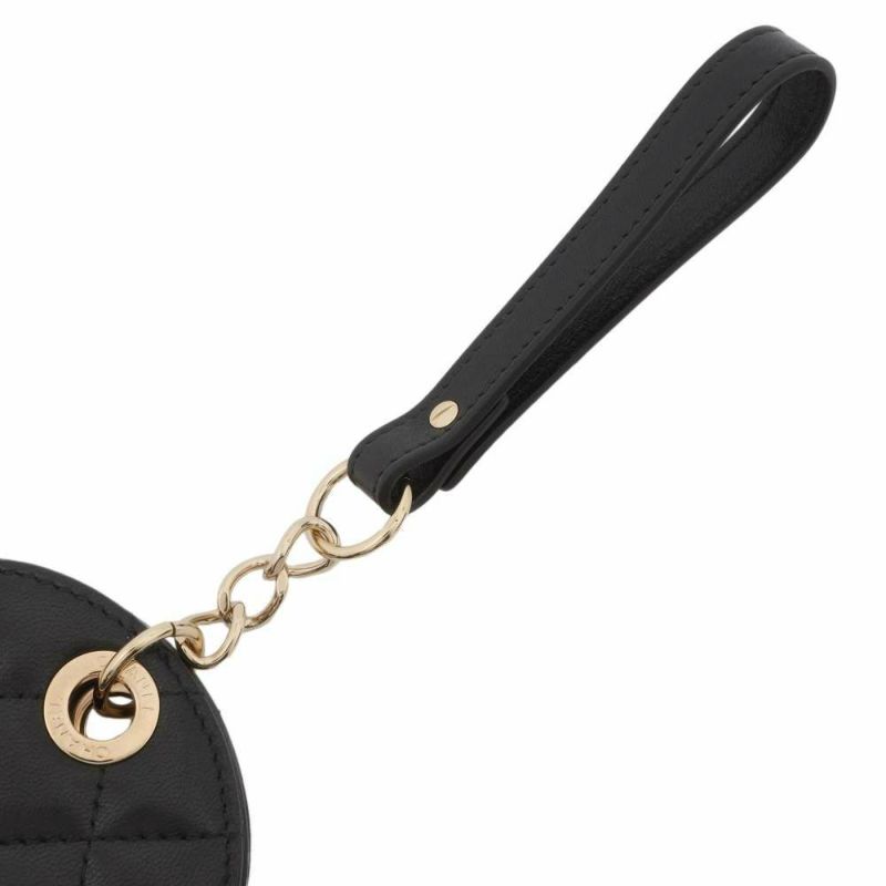 シャネル ネームタグ マトラッセ ココマーク ラムスキン CHANEL ノベルティ 黒