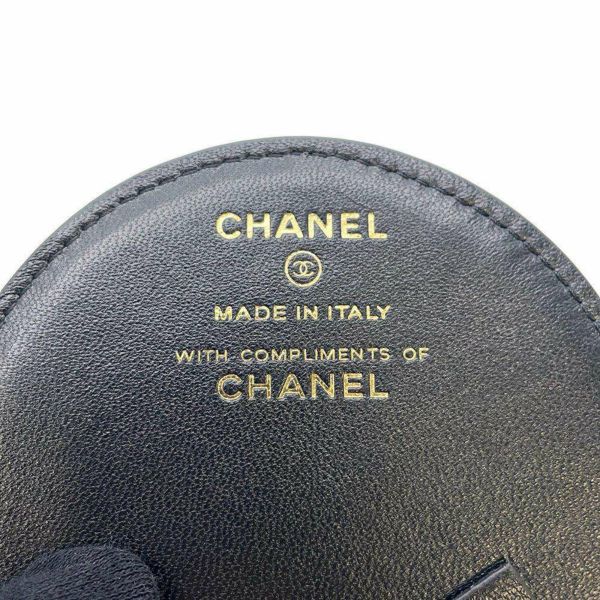 シャネル ネームタグ マトラッセ ココマーク ラムスキン CHANEL ノベルティ 黒