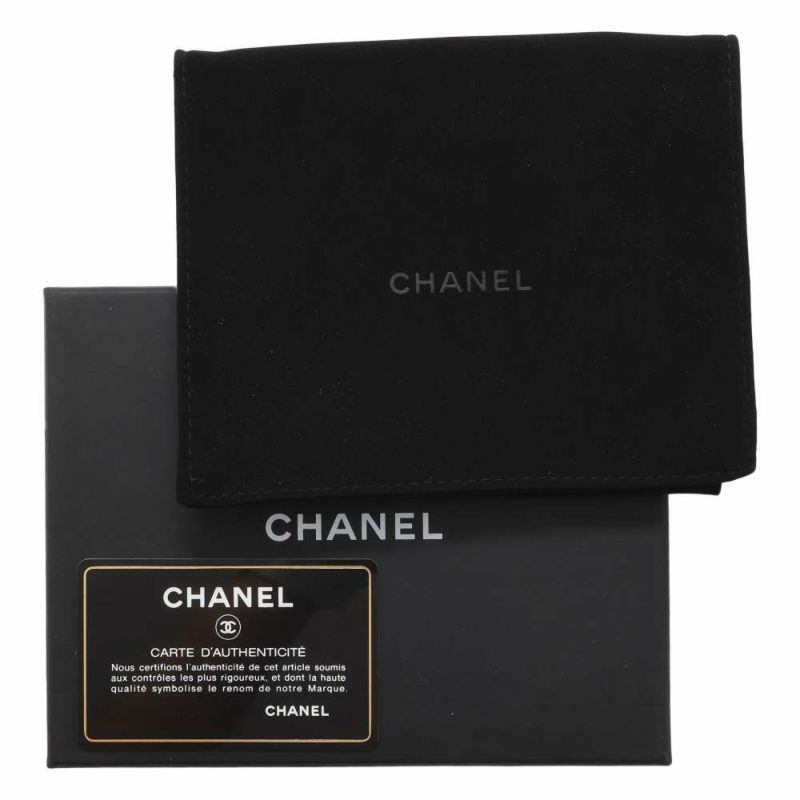シャネル ネームタグ マトラッセ ココマーク ラムスキン CHANEL ノベルティ 黒
