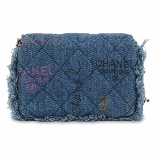 シャネル チェーンショルダーバッグ マトラッセ ココマーク デニム CHANEL ポシェット ミニバッグ