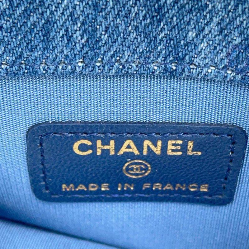 シャネル チェーンショルダーバッグ マトラッセ ココマーク デニム CHANEL ポシェット ミニバッグ