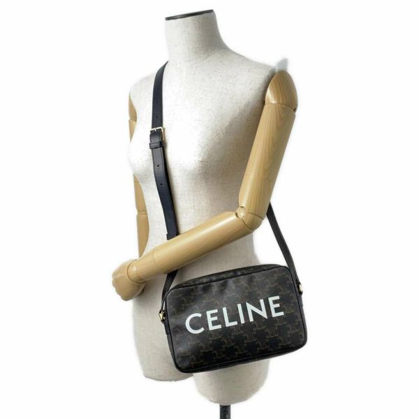 セリーヌ ショルダーバッグ トリオンフ メッセンジャーバッグ ミディアム 194502 CELINE バッグ 黒