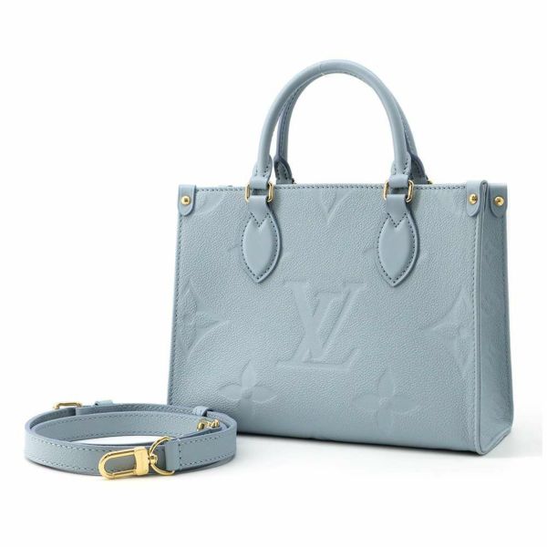 ルイヴィトン ハンドバッグ モノグラム・アンプラント オンザゴー PM M46840 LOUIS VUITTON ブルー 2way