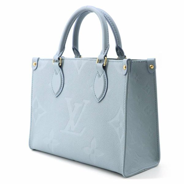 ルイヴィトン ハンドバッグ モノグラム・アンプラント オンザゴー PM M46840 LOUIS VUITTON ブルー 2way