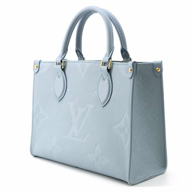 ルイヴィトン ハンドバッグ モノグラム・アンプラント オンザゴー PM M46840 LOUIS VUITTON ブルー 2way