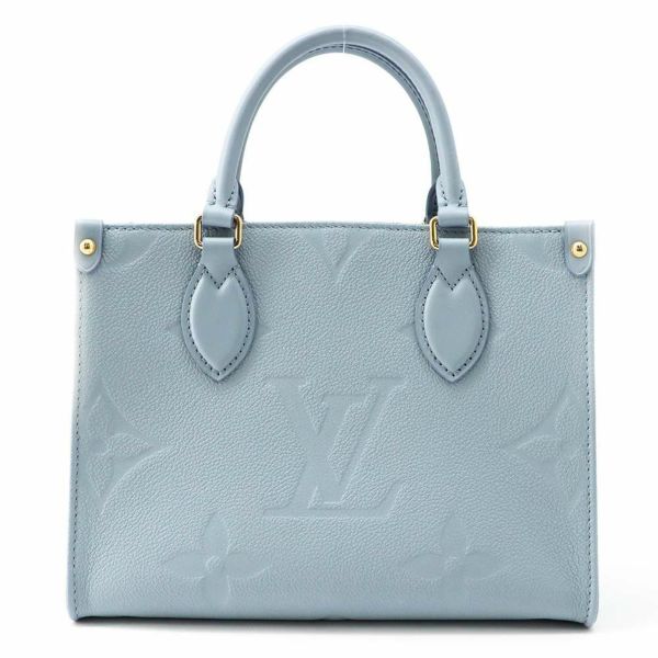 ルイヴィトン ハンドバッグ モノグラム・アンプラント オンザゴー PM M46840 LOUIS VUITTON ブルー 2way