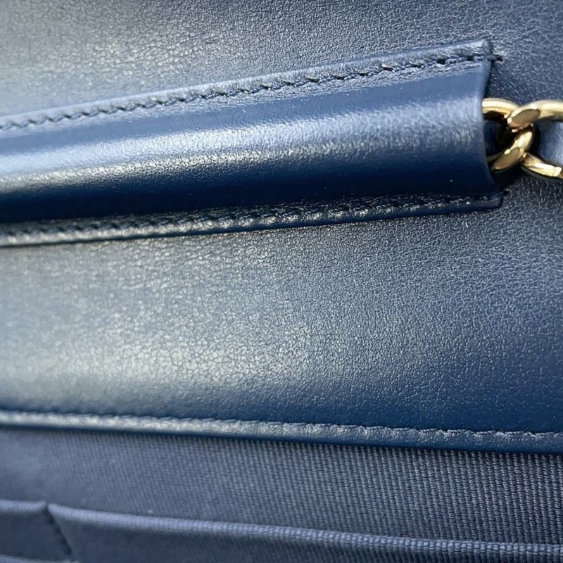 シャネル チェーンウォレット マトラッセ ココマーク デニム A33814 CHANEL 財布