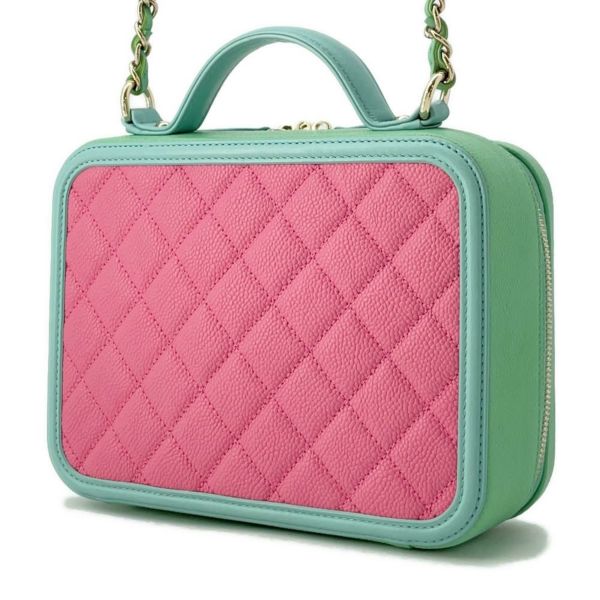 シャネル チェーンショルダーバッグ CCフィリグリー バニティバッグ キャビアスキン A93343 CHANEL ヴァニティ