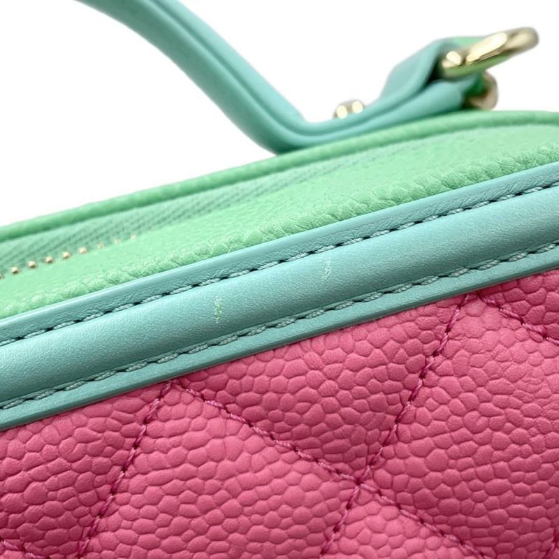 シャネル チェーンショルダーバッグ CCフィリグリー バニティバッグ キャビアスキン A93343 CHANEL ヴァニティ