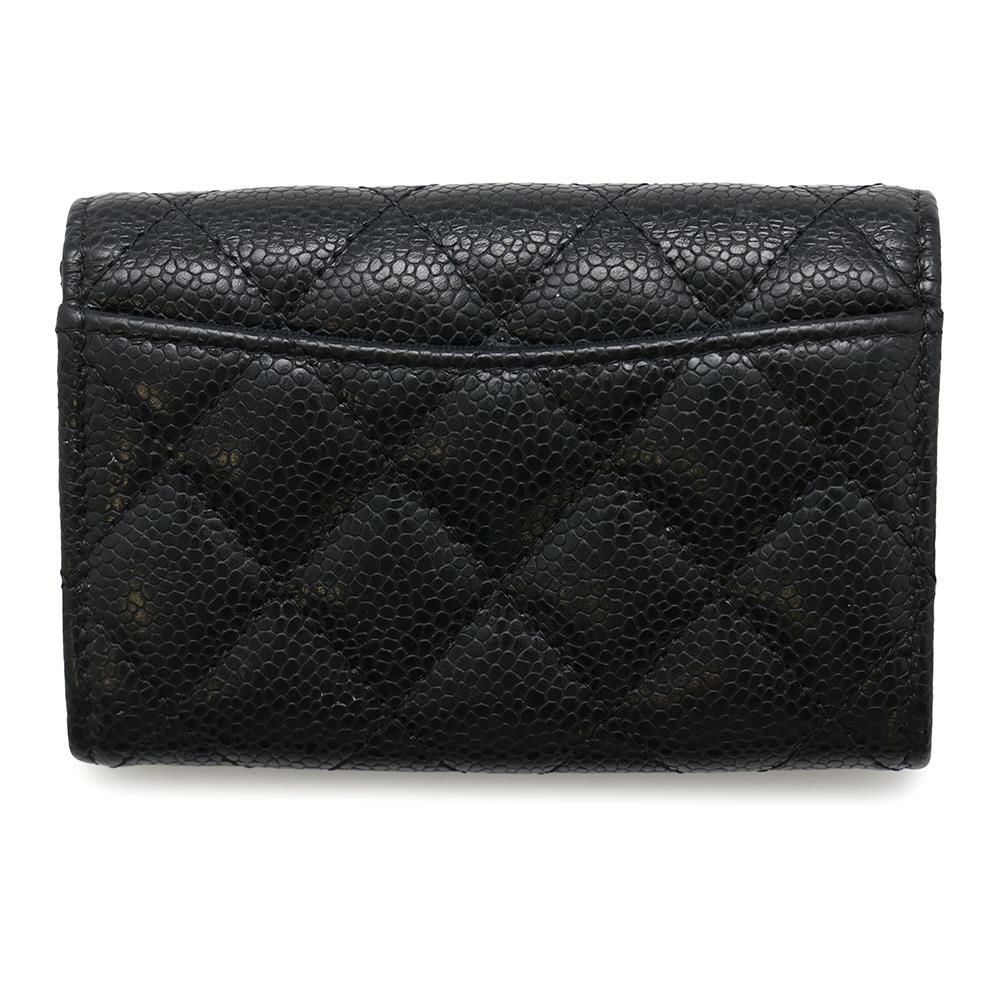 シャネル カードケース マトラッセ クラシックカードケース ココマーク キャビアスキン AP0214 CHANEL 名刺入れ 黒
