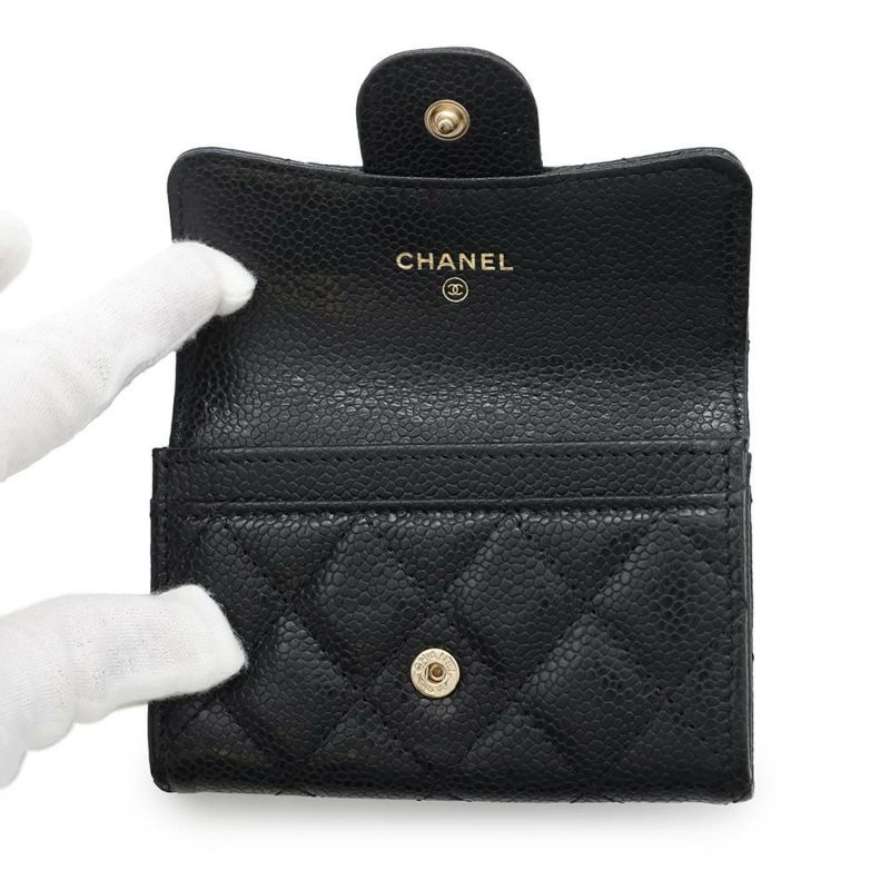シャネル カードケース マトラッセ クラシックカードケース ココマーク キャビアスキン AP0214 CHANEL 名刺入れ 黒