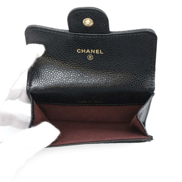 シャネル カードケース マトラッセ クラシックカードケース ココマーク キャビアスキン AP0214 CHANEL 名刺入れ 黒
