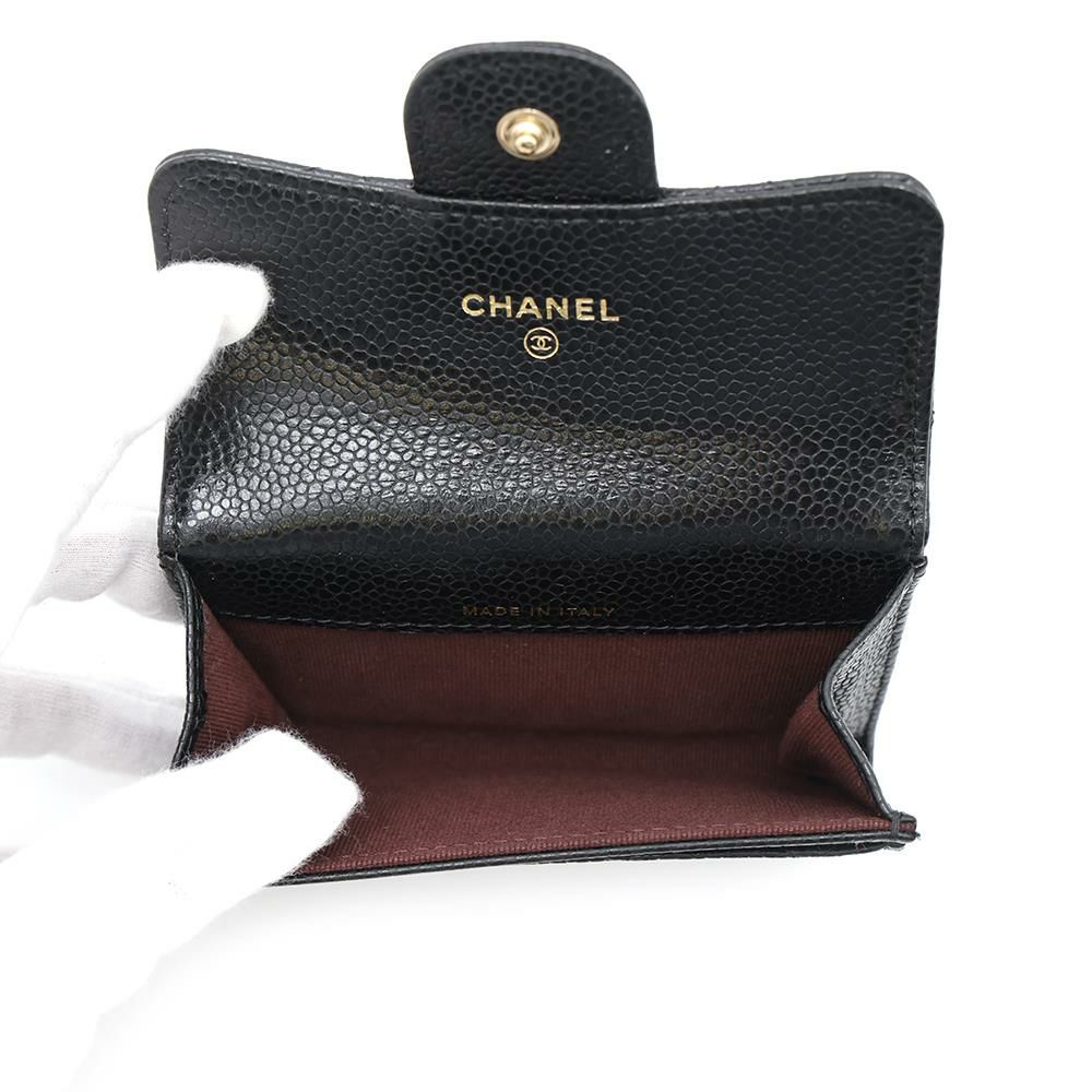 シャネル カードケース マトラッセ クラシックカードケース ココマーク キャビアスキン AP0214 CHANEL 名刺入れ 黒