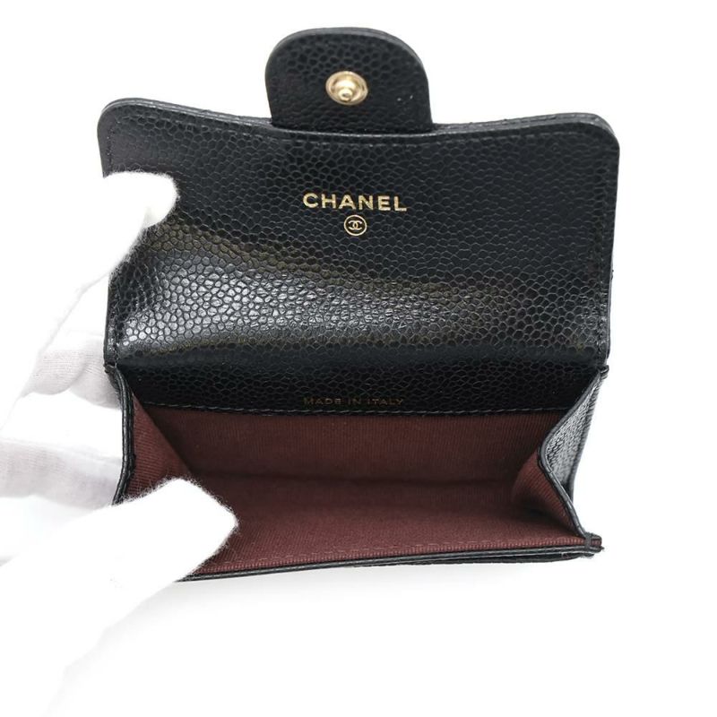 シャネル カードケース マトラッセ クラシックカードケース ココマーク キャビアスキン AP0214 CHANEL 名刺入れ 黒