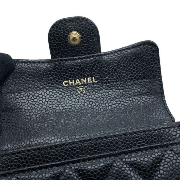 シャネル カードケース マトラッセ クラシックカードケース ココマーク キャビアスキン AP0214 CHANEL 名刺入れ 黒