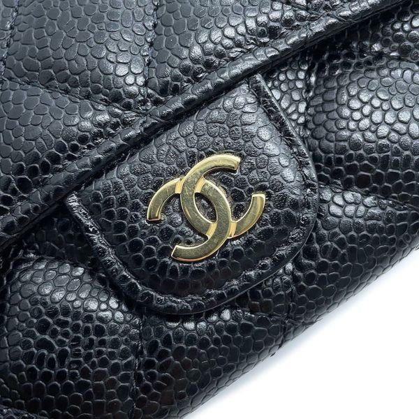 シャネル カードケース マトラッセ クラシックカードケース ココマーク キャビアスキン AP0214 CHANEL 名刺入れ 黒