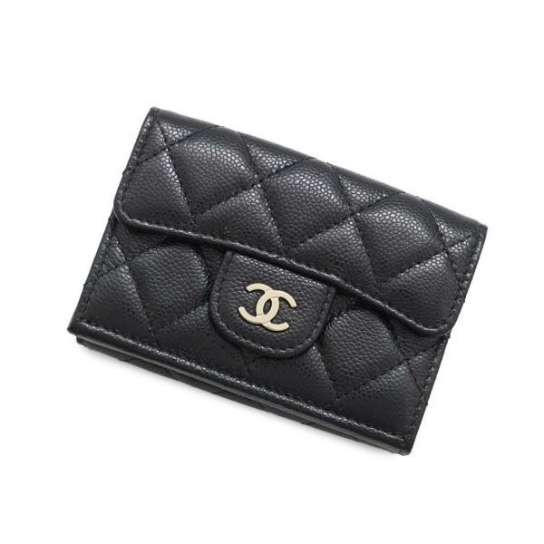 シャネル 三つ折り財布 マトラッセ ココマーク クラシック スモール フラップ ウォレット AP0230 CHANEL 黒